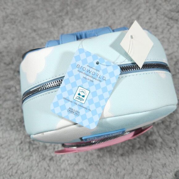 READ Bioworld X Nintendo Kirby Cloud Mini Backpack Blue Pink - Picture 4 of 9
